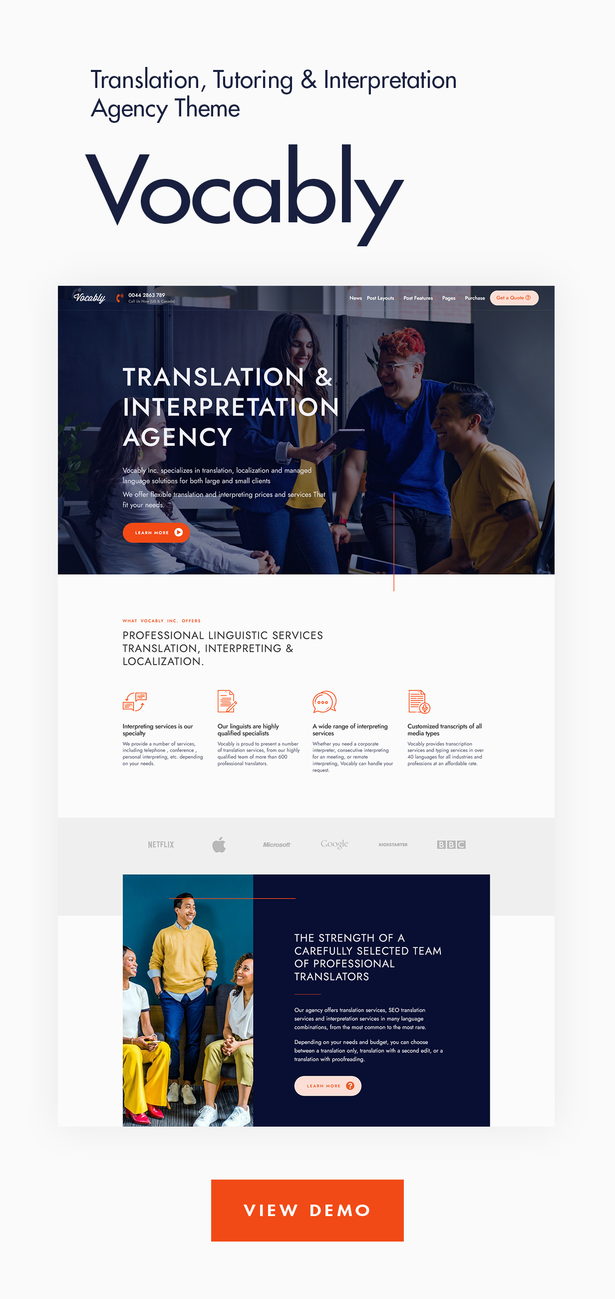 Vocably – Translation & Interpretation Agency Theme