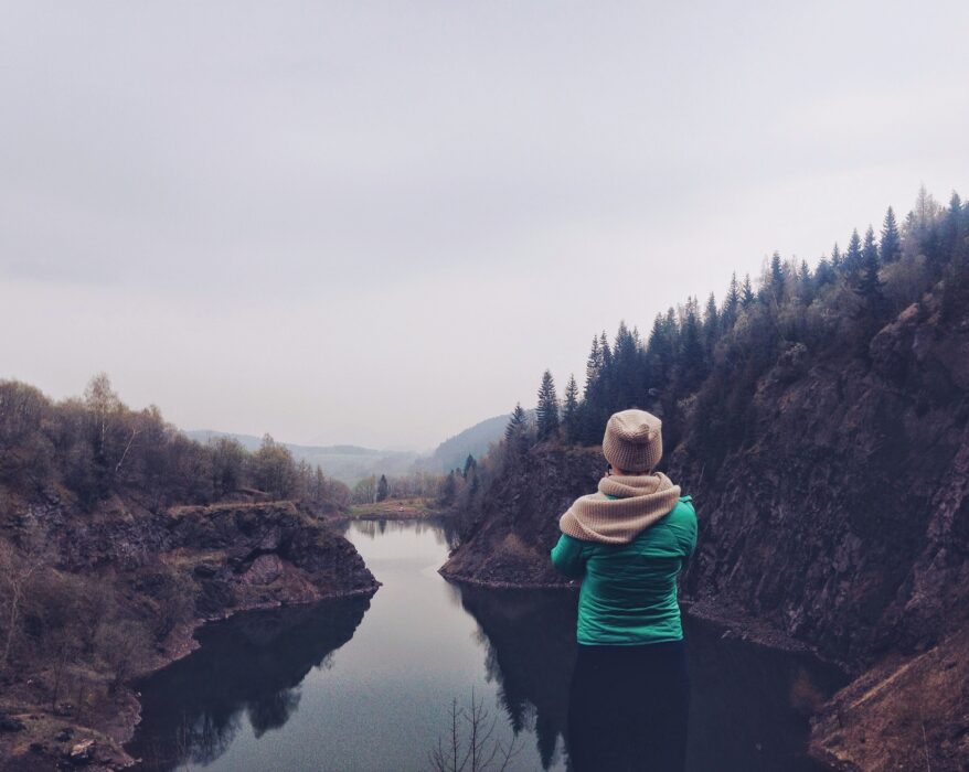 Looking at a lake