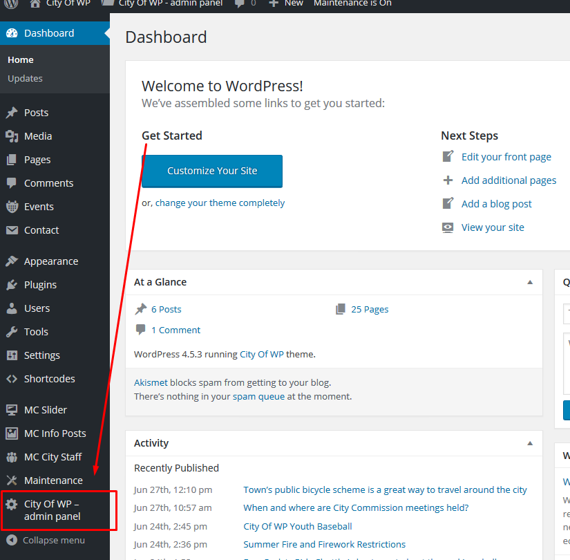 City Of WP Theme - Documentation
